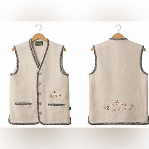 Vintage Boiled Wool Vest Embroidery Geiger Australia